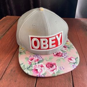 Obey Pink/Gray Floral Hat